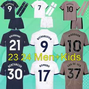 23 24 Voetbalshirts MADDISON ROMERO RICHARLISON KULUSEVSKI 2023 2024 VAN DE VEN BISSOUMA JOHNSON Voetbaltenue Shirt SPURS Top Mannen kinderset