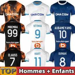 23 24 camisetas de fútbol Marsella maillot pie CUISANCE GUENDOUZI CLAUSS camisetas de fútbol hombres niños kit VERETOUT Bajo NUNO HARIT S-2XL 16-28