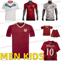 23 24 25 Jerseys de fútbol Venezuela Equipo Nacional Soteldo Sosa Rincon Cordova Fútbol Jersey Home Away Men Kit Casseres Ja.Martinez Uniforme Kids Maillot de Foot