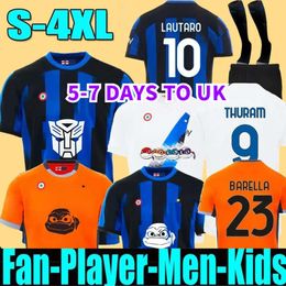 23 24 Maillots de football InterS spéciaux Milans LAUTARO Transformers CORREA DZEKO BARELLA SKRINIAR 2023 2024 BROZOVIC Accueil troisième maillot de football uniformes hommes enfant