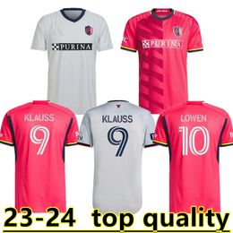 23 24 St. L ouis City VOETBALSHIRTS Nieuw MLSES HOME Away st Louis''RED' SC wit NILSSON 4 KLAUSS 9 NELSON GIOACCHINI VASSILEV BELL PIDRO VOETBALSHIRT Heren fans speler MAN 88