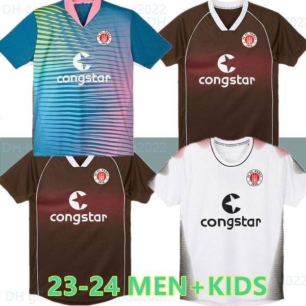 23 24 ST Pauli SOCCER JERSEYS BECKER 20 IRVINE 7 KYEREH 17 HARTEL 30 SMITH 8 PAQARADA 23 MEDIC 18 2023 2024 domicile maillot de football maillot homme S-XXL haut