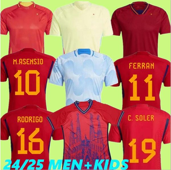 2024 Spanish Jersey Football Jersey Équipe nationale Uniforme 23 24 25 J.Hermoso Aitana Marinoa Sergio Esther Morata Jordi Alba Jersey Children's Kit Football Men's Football Shirt