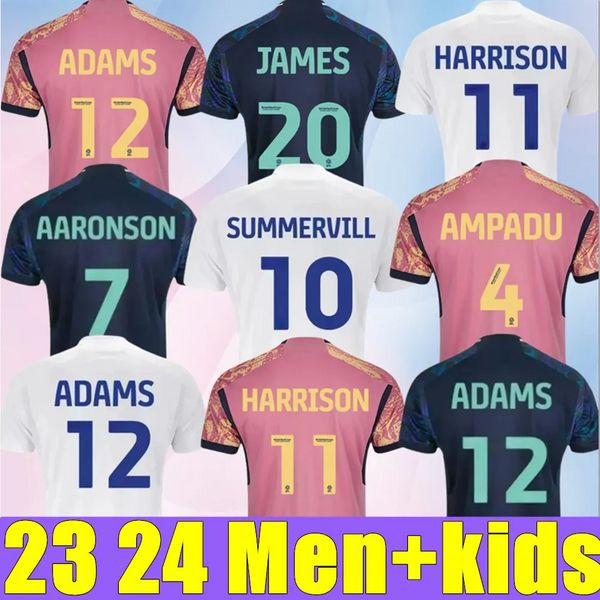23 24 Summerville Piroe Leeds Unitees Soccer Jerseys 2023 2024 Third Ampadu Adams Aaronson Gray Harrison Men Kids Kit à la maison