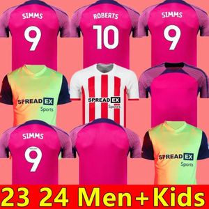 23 24 Sunderland Home Soccer Jerseys Stewart SIMMS Roberts Amad Clarke Dajaku Embleton Evans O'Nien Chemise de football Pritchard Mens Kit Kits de football Chemise