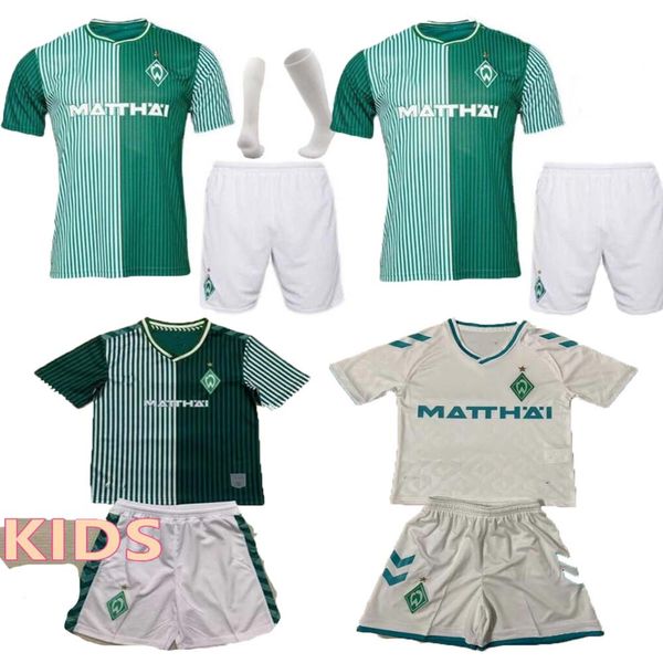 23 24 SV Werder Bremen Maillots de football pour enfants Ducksch Bittencourt Buchanan Burke Friedl Keita Fullkrug Home Away 3ème kit pour enfants