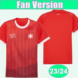 23 24 Suíça Mens Futebol Jerseys Fernandes Widmer Elvedi Embolo Freuler Seferovic Home Camisas de Futebol Uniformes de Manga Curta