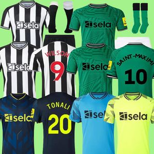 23 24 TONALI domicile maillots de football Newcastles Kids Kit 2023 2024 troisième UnITeDeS noir blanc Gardien de but BRUNO G. WILSON SAINT MAXIMIN MURPHY Maillot de football