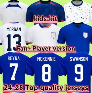 24 25 Pulisic McKennie USA States Jersey Ertz Altidore Press Wood Morgan Lloyd Camisetas 2024 2025 America Football Shirt United USMNT Player Men Uniform Kids Kit