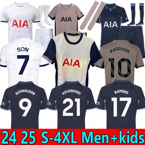 24 25 Richarlison fils Totten Kane Soccer Jerseys 2025 2024 Maddison Ham Kulusvski Hojbjerg Perisic Llors Romero Lucas Player Men Kit Kit Football Shirts 666