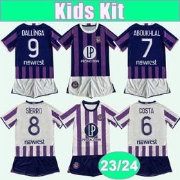 23 24 Toulouse COSTA Kit enfants Maillots de football DALLINGA SiERRO NiCOLAiSEN ABOUKHLAL KAMANZi BEGRAOUi Maillots de football à domicile