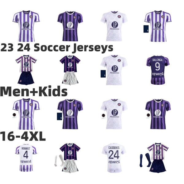 23 24 Toulouse camisetas de fútbol Hogar visitante maillot de foot 2023 2024 Hombres camisetas de fútbol uniforme ABOUKHLHL ONAIWU DALLINGA CHAIBI GENREAU NICOLAISEN SUAZO DESLER COSTA