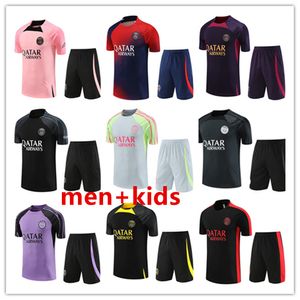 23/24 Tracksuit 2023 2024 Paris Sportswear Men Training korte mouwen pak voetbalvoetbal jersey kit uniform chandal sweatshirt trui set