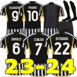 23 24 Turin J Team Soccer Jerseys 2023 2024 VLAHOVIC CHIESA MILIK POGBA Men Kid