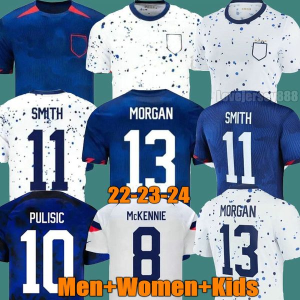23 24 USWNT 4 étoiles Femmes Soccer Jerseys Kit Morgan USMNT 2024 2023 Maillot Football Shirts America Kids Kits Formation Coupe du Monde