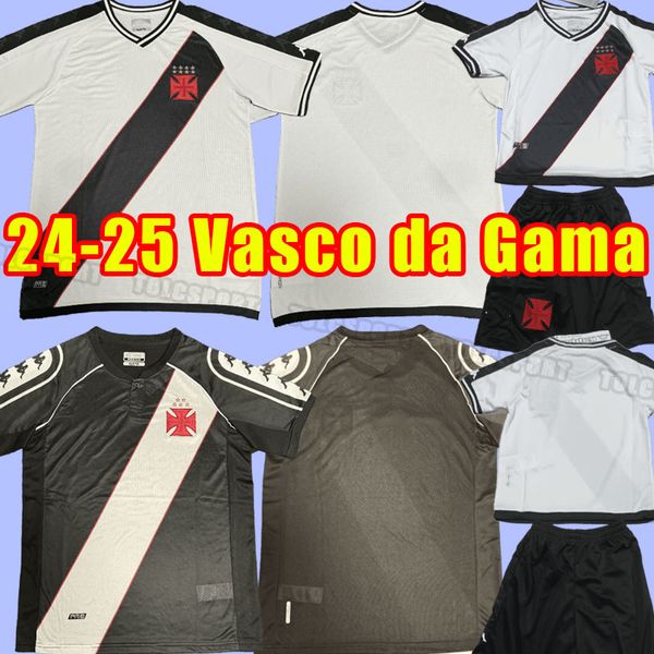 24 25 Vasco Da Gama Soccer Jerseys Shirts Shirts Maxi Rios Paulinho Fabiano Muriq 2024 2025 hommes Black White Football Shirt Away Men Kids