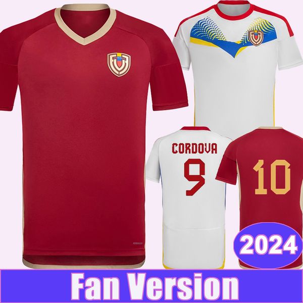 2024 Venezuela Rondon National Team Mens Mens Soccer Jerseys Wilker Angel Gonzalez Machis Cordova Home Shirts de football