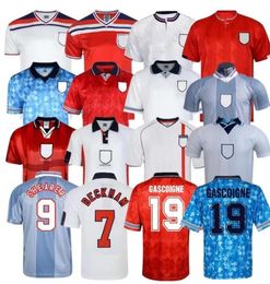 Gascoigne Southgate Englands retro voetbalshirts 1990 96 Euro Shearer Owen 98 Kids Vintage voetbal shirts Rooney Gerrard Lampard 2000 02 04 06 Classic Football Kit