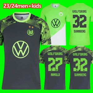 23 24 VfL Wolfsburg voetbalshirts 2023 2024 GINCZEK STEFFEN heren kindertenues thuis weg MBABU BROOKS ARNOLD WEGHORST uniform voetbalshirts Thai thuis weg S-2XL