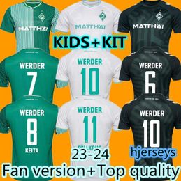 23 24 Werder Brême Maillots de football spéciaux Marvin Ducksch Leonardo Bittencourt NOIR VERT 2023 à domicile FRIEDL STARK PIEPER CHEMISES DE FOOTBALL TOP THAILANDE QUALITÉ