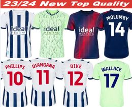 23 24 WEST Bromwich voetbalshirts MOLUMBY DIANGANA DIKE BRUNT ASANTE Albion shirt 2023 2024 Home Away GRANT WALLACE PHILLIPS Heren voetbalshirt