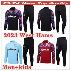 23 24 West Hams Soccer Jersey Survêtement L. PAQUETA SCAMACCA RICE Kits LANZINI ANTONIO NOBLE VLASIC UNITED BOWEN 2023 HOMMES Enfants Football Training Equipmen Survetement