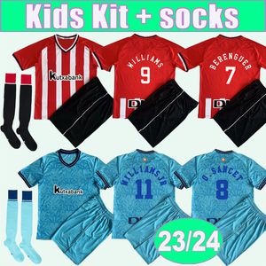 23 24 Williams Muniain Kid Kit Soccer Jerseys Yuri B. Williamsjr I.Lekue Berenguer Yuri B. Vesga Yeray Home Away Children's Suit Football Shirts