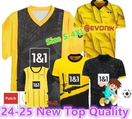 23 24 25dortmund Soccer Jerseys Bellingham Adeyemi Home Football Shirt Haller Hummels Brandt Reus Men Kids Kit Reyna Bynoe-Gittens All Black Special Jersey 8899