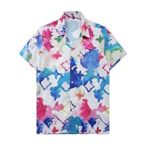 23-24SS Designer Shirt Mens Button Up Chemises Imprimer Bowling Chemise Hawaii Floral Casual Chemises Hommes Slim Fit Robe À Manches Courtes Hawai229x
