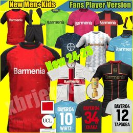 23 24 25 Bayer Leverkusen voetbalshirts Wirtz Boniface Frimpong Hincapie Hofmann Tapsoba Schick Palacios Grimaldo 2023 2024 2025 Home Away 3rd Mens Football Shirts