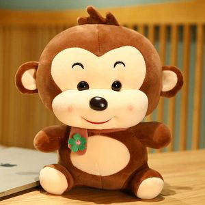 Mono encantador de 23/30/40/50cm, juguetes de peluche Kawaii, muñecos para abrazar, mono de peluche suave con bufanda, regalo de decoración del hogar para niños Q0727