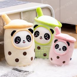 23/35/50 cm Kawaii dessin animé thé au lait en peluche peluche douce pomme rose fraise lait thé câlin oreiller coussin pour les enfants