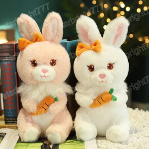 23/35cm mignon lapin étreignant carotte peluche jouet Simulation lapin blanc peluche poupées Kawaii cadeau pour enfants décor à la maison