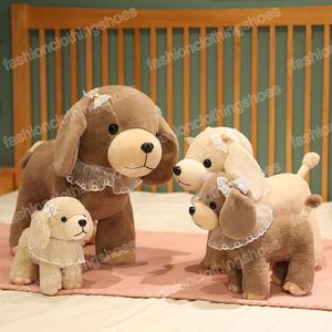 Peluche chien en peluche de Simulation Kawaii 23-50cm, poupée créative, décoration mignonne pour bébé, petite amie, cadeau d'anniversaire pour compagnon