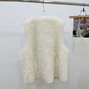Manteau en cuir véritable et laine Bassa intégré pour femme, gilet avec Clip, Style court, nouvelle collection automne et hiver 23, 785521