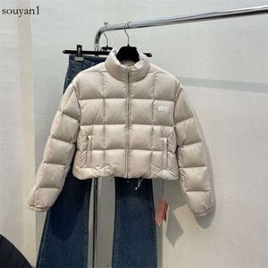23 automne/hiver nouveau Nanyou Miu classique col montant fermeture éclair veste polyvalente doudoune