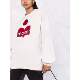 23 AW Isabel nouveaux pulls tricotés français velours double pressé Marants pull contrasté ample moyen et long col rond pull femme polaire