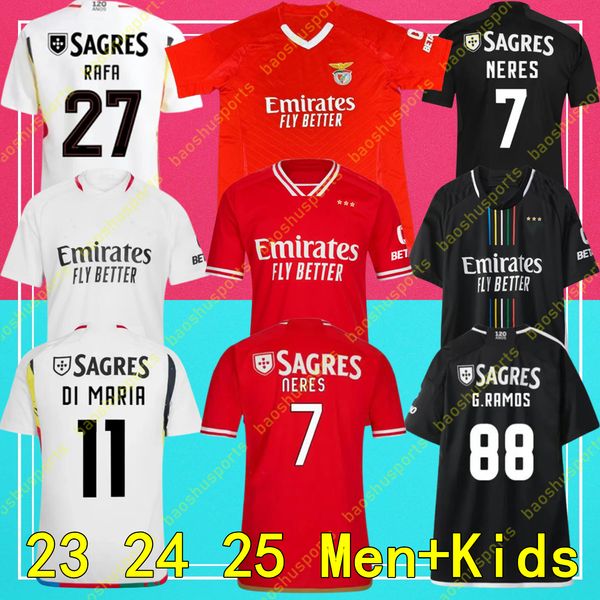 24 25 Benfica Pizzi di Maria Jerseys de football 2024/2025 Away Grimaldo J.Weigl J.Mario Shirts Kid