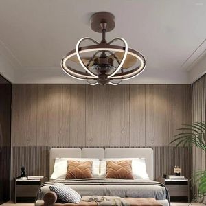 23 ''ventilateur de plafond lumières encastré Fandelier avec télécommande 3 couleurs chambre lampe à LED pour la maison