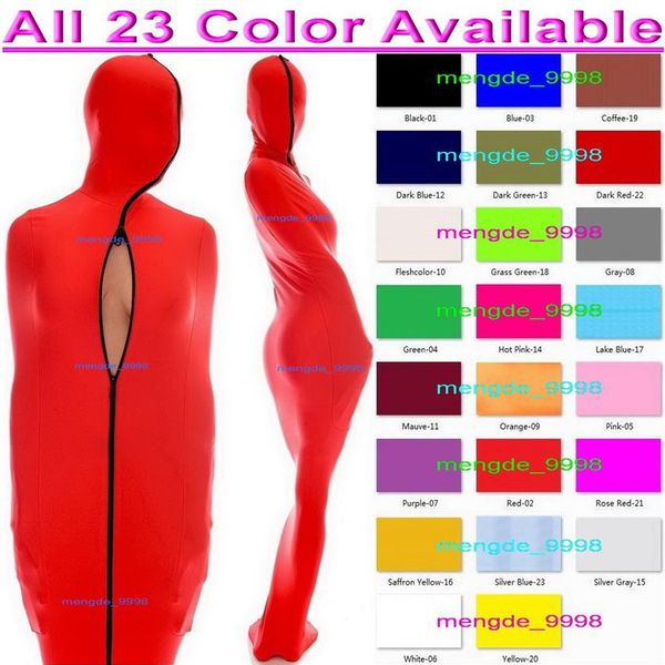 23 colores Lycra Spandex momia disfraces Unisex saco de dormir con mangas de brazo internas Sexy mujeres hombres medias cuerpo bolsas sacos de dormir Cat245a