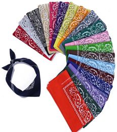 23 couleurs Paisley Bandana bandeau en coton bracelet multifonctionnel foulard Paisley imprimé Cowboy Bandanas mouchoir carré K1891207