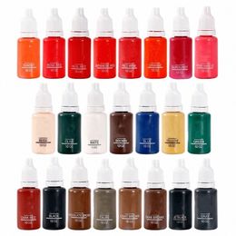 23 couleurs Encre de tatouage Set Maquillage permanent Encre à sourcils Lèvres Eye Line Tattoo Couleur Microblading Pigment pour la beauté du corps Tattoo Art G3jZ #