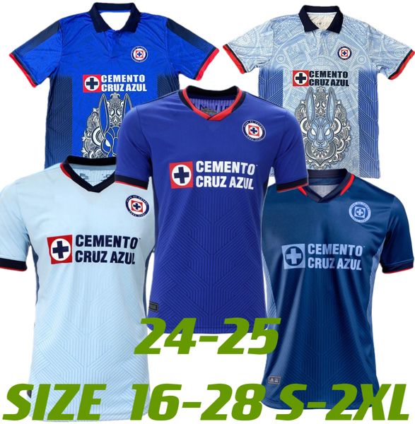 24 25 Cruz Azul Soccer Jerseys Liga MX Campeones 2023 2024 Rodriguez Salcedo Rivero Moises Sepulveda Antuna Romero Home Away 3ème maillot 23 24 kits de chemises de football