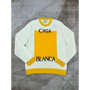 23 Designer Pull à capuche Style classique Casablanca Hot Fashion Tide Casual Lettre Motif Col rond Hommes Polyvalent Laine Tricot Veste À Capuche Tendance Tops casablanc