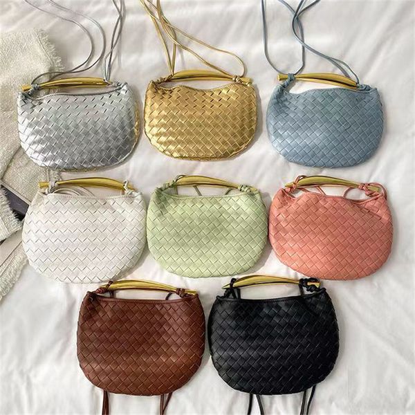 23 Designer Sac à tricoter Sardine Sacs à main Crochet Sac à bandoulière Mode Sac à bandoulière Femme PU Demi-Lune Cross Body Bag 8 Couleurs Sacs à main