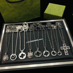 23 Colliers de créateurs Marque Sterling Silver Sautoirs Luxe Femmes et hommes Mode 2G Bijou Charme Chaîne Collier Bijoux De Luxe Arpels Cadeau de fiançailles Saint Valentin