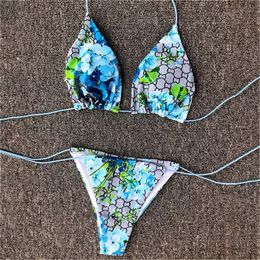 23 Designer Sexy Bikini ensemble pour les femmes Bandage Bandage Twopieces Crop Top Swewear Thong Bathing Fssuile High Waist Beachwear S9
