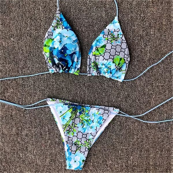 23 diseñador Sexy Bikini conjunto para mujer vendaje traje de baño de dos piezas Crop Top traje de baño Tanga traje de baño de cintura alta ropa de playa s9