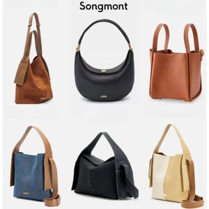 23 Designer Songmont Sac Luna Poignée d'embrayage Panier CrossBody Song Sac à main Sacs seau sous les bras Hobo Épaule axillaire Luxe Grand fourre-tout en cuir demi-lune