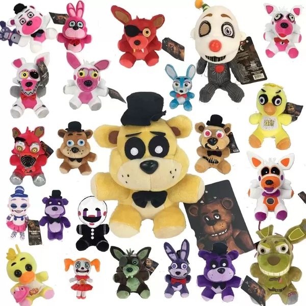 23 diseños de juguetes de peluche 18 cm freddy FNAF muñecas y peluche cinco noches noche golden fazbear Mangle sly bear bonnie video periférico juegos niños regalos al por mayor